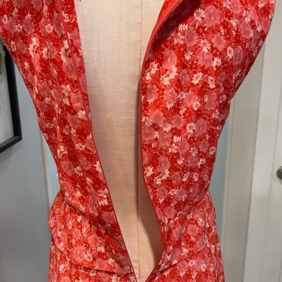 Nightwalker Peplum Floral Mini Dress with Plunging V Neckline - Picture 2 of 15